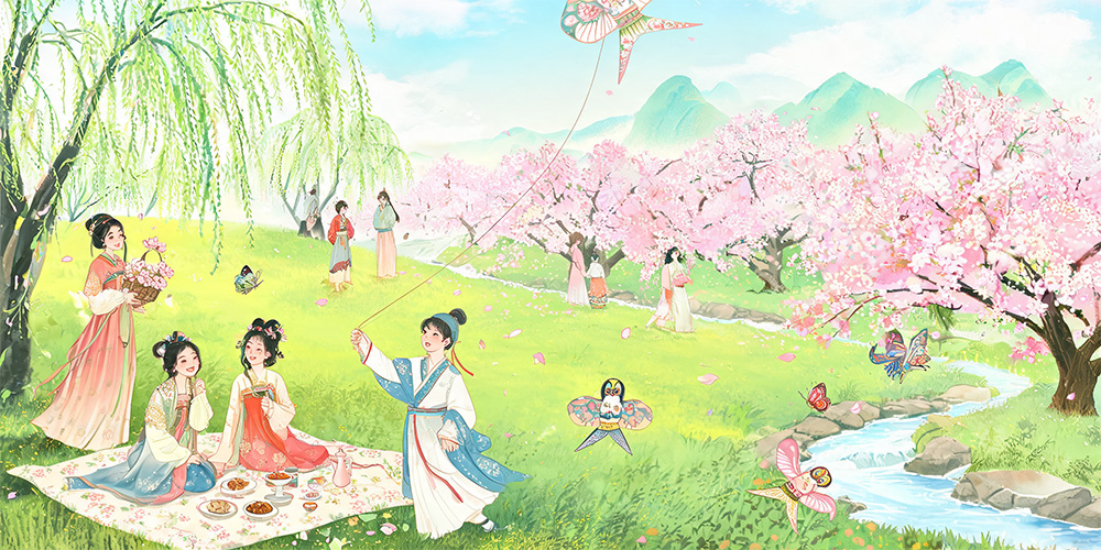 迎春踏青